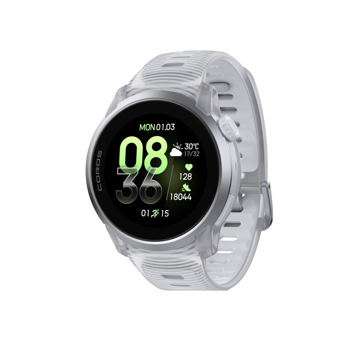 Front three-quarter view of COROS PACE 4 Cloud White Color