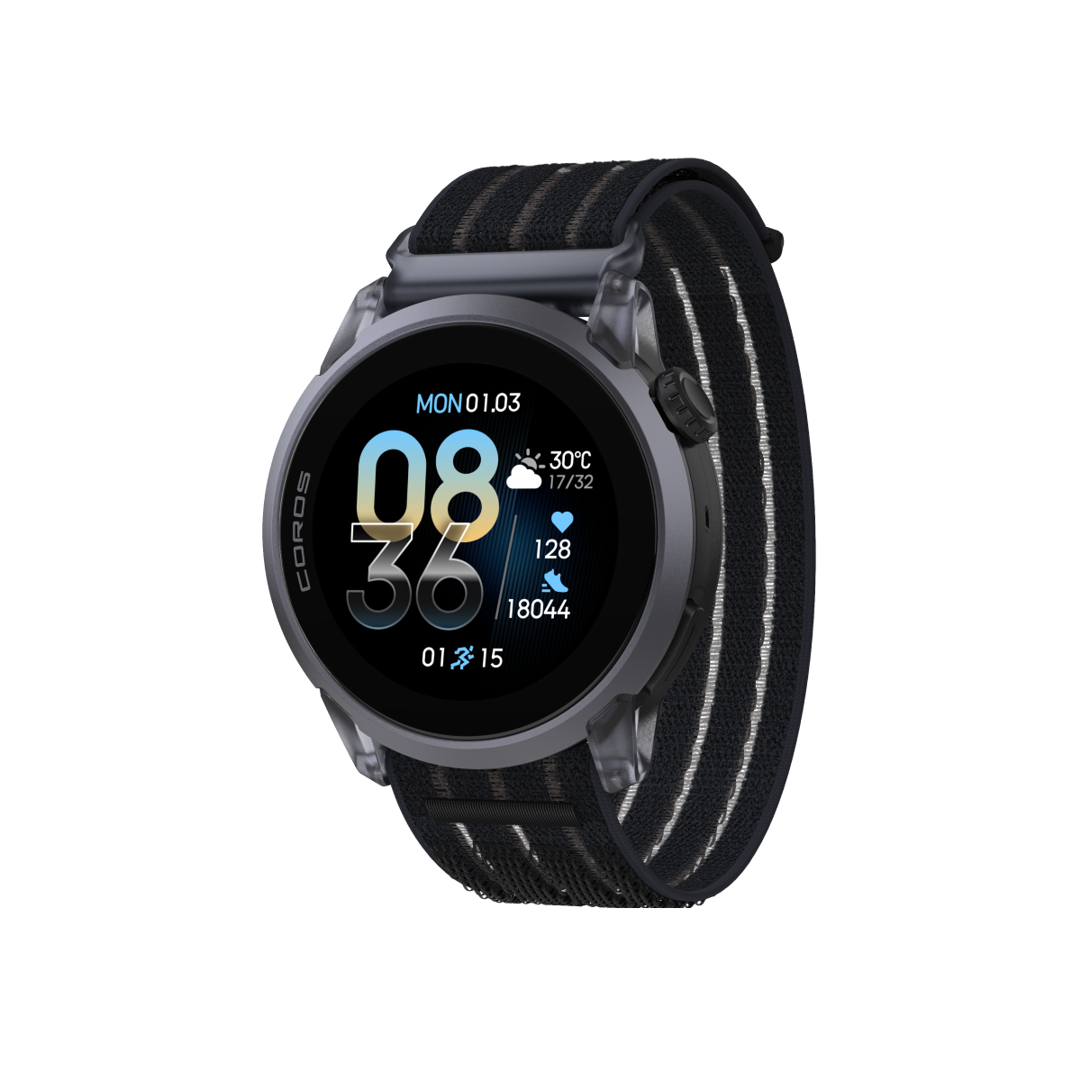 Black Crystal Watch Body with Black Crystal Nylon Band